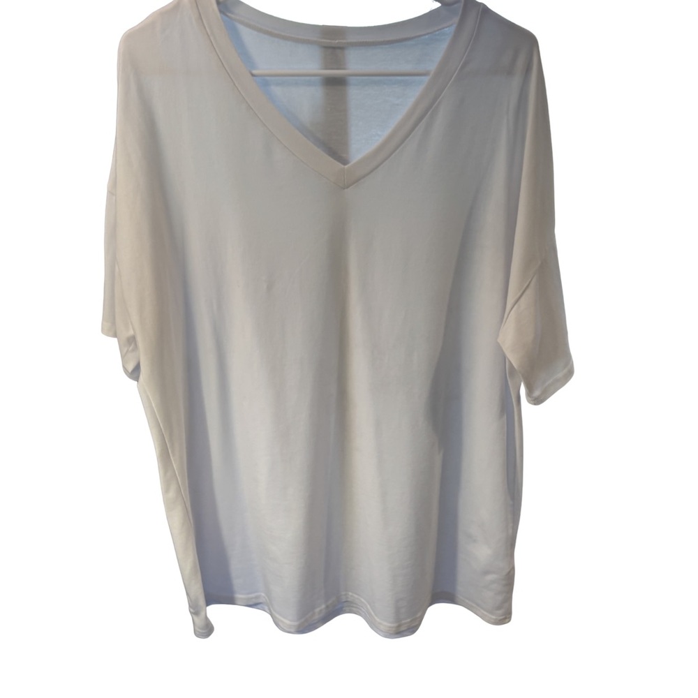 Casual White V-Neck Women's Tee XL Like New